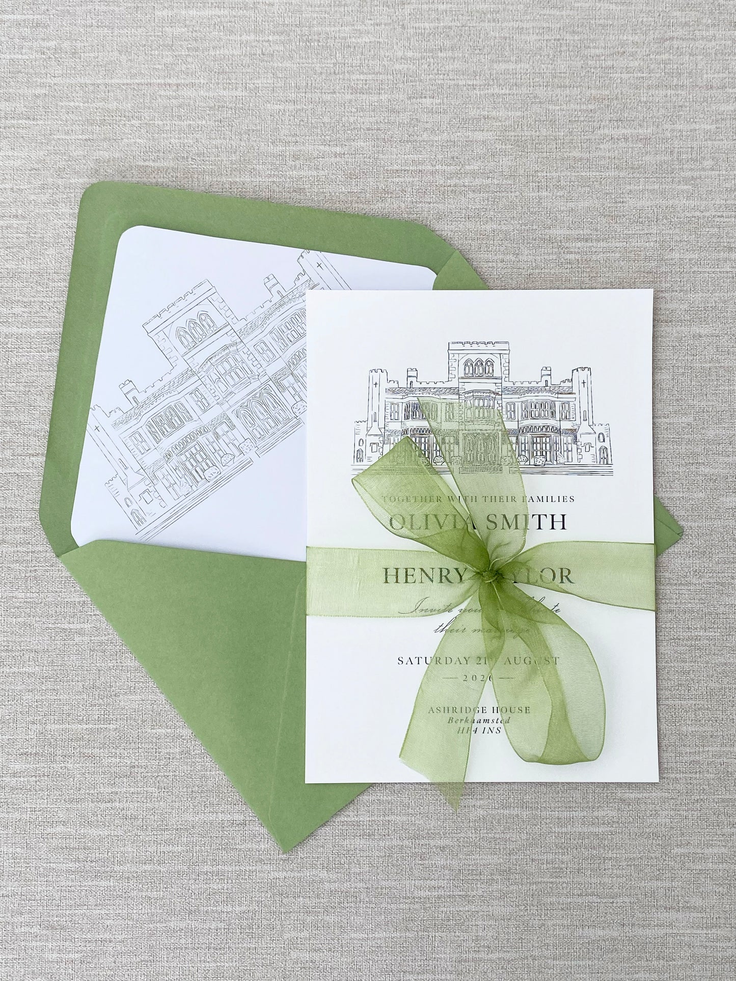 Wedding Venue Illustration Invitation Suite - Bella