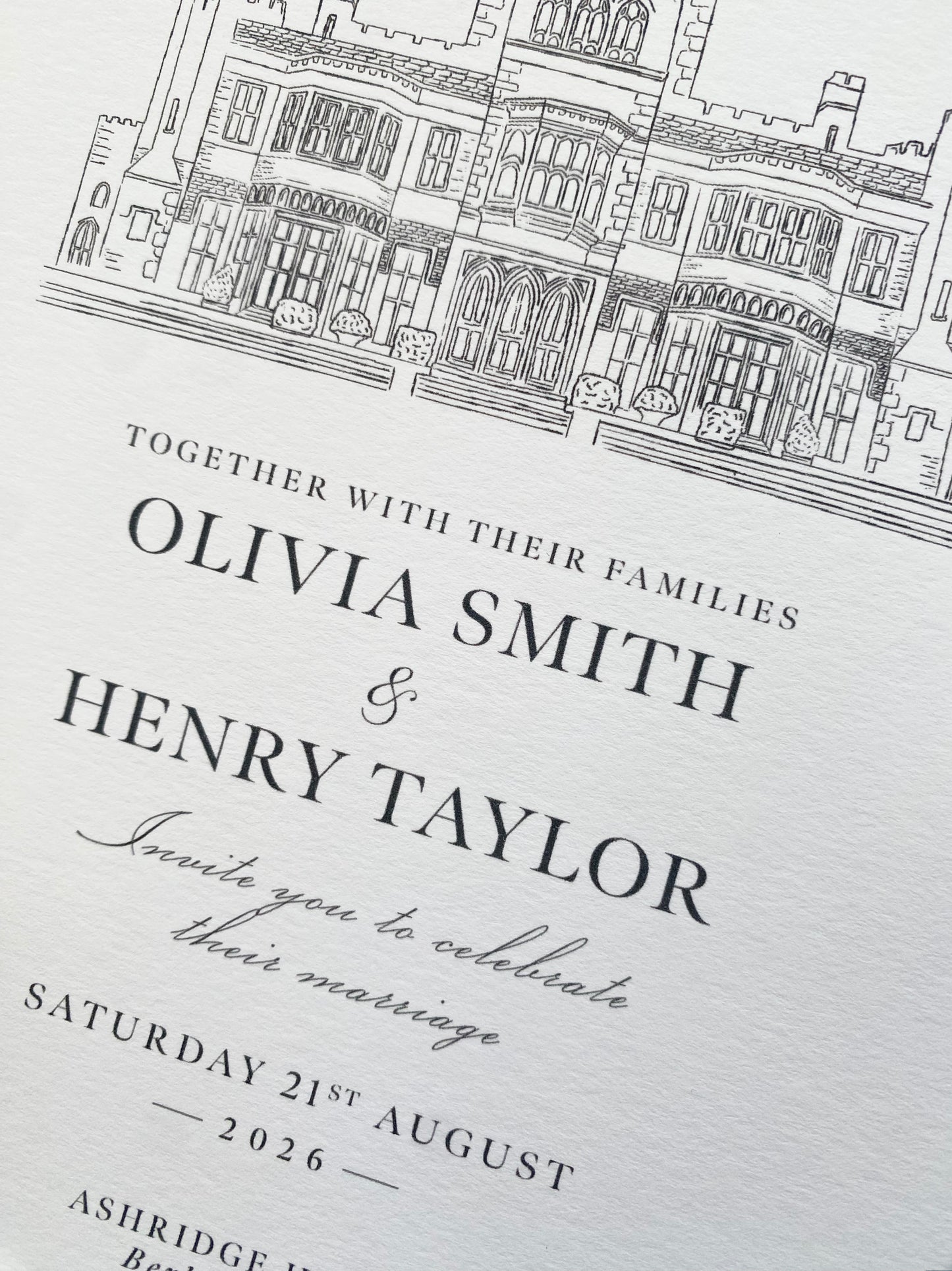 Wedding Venue Illustration Invitation Suite - Bella