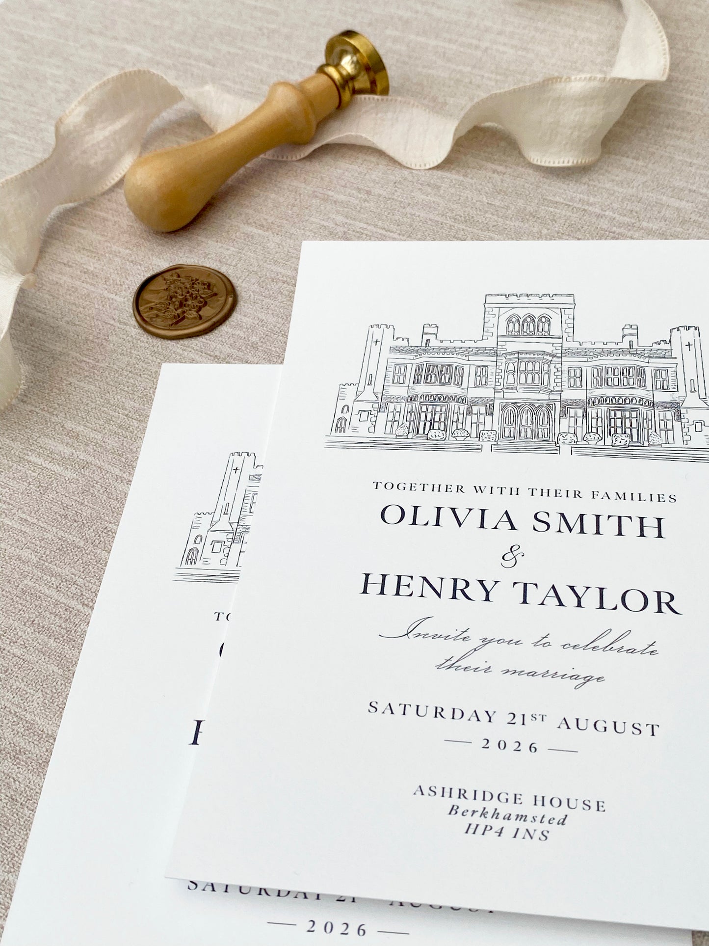 Wedding Venue Illustration Invitation Suite - Bella